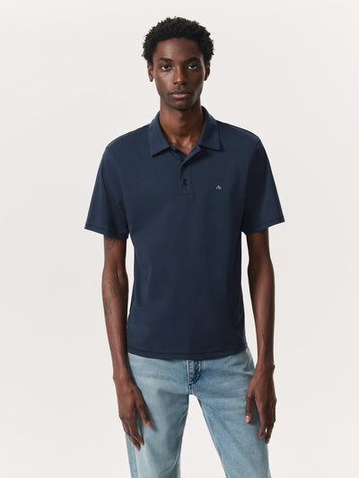 Rag & Bone Blue Pure Pima Polo Close Up