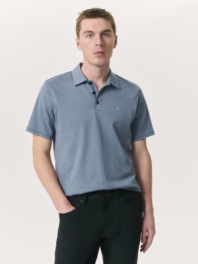 Rag & Bone Seagrey Pima Cotton Polo Shirt Close Up