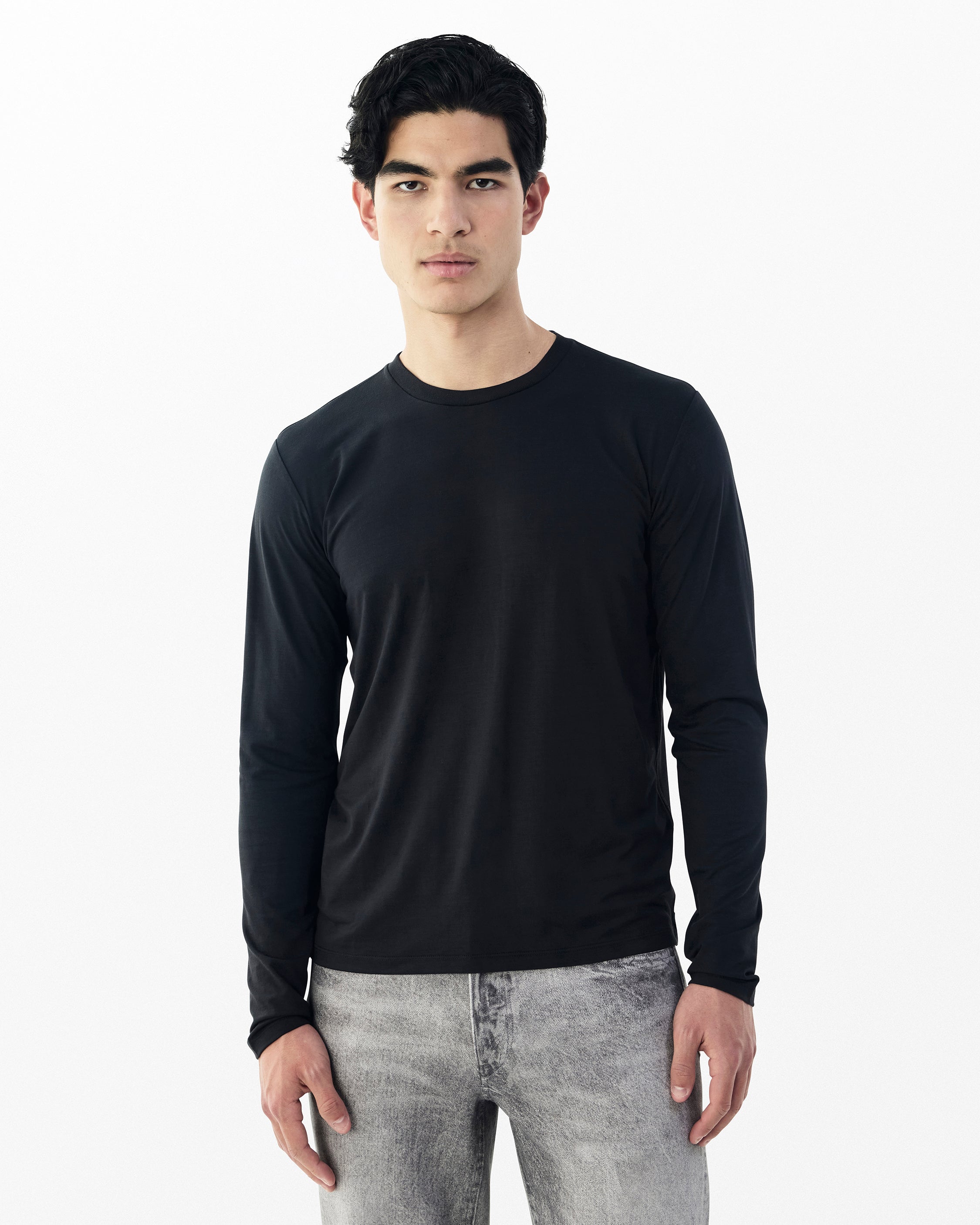 Black Tech Jersey Long Sleeve Tee | rag & bone