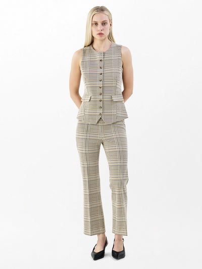 rag & bone women's Tan Multi Irina Kick Flare Pants RE9225FT1PW full view