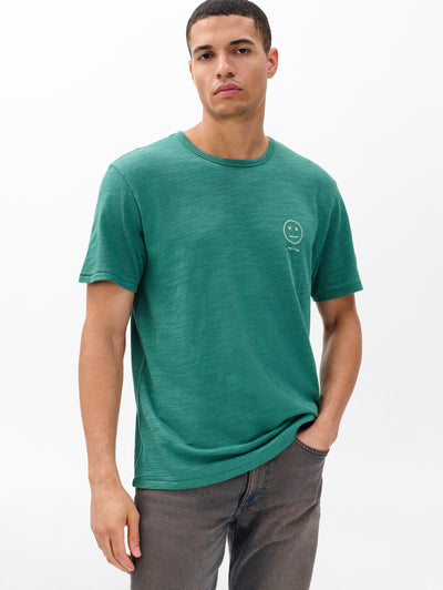 rag & bone men's Pine Sour Face Embroidered Tee RF4625FT2GM front view
