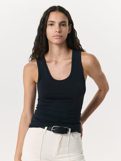 Rag & Bone Black Luca Tank Close Up