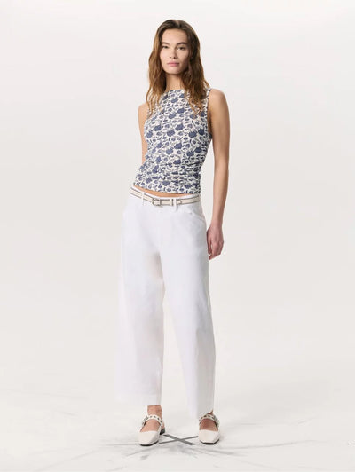 rag & bone women's White Banks Ankle-Length Linen-Blend Pants WAW25S70157515 full view