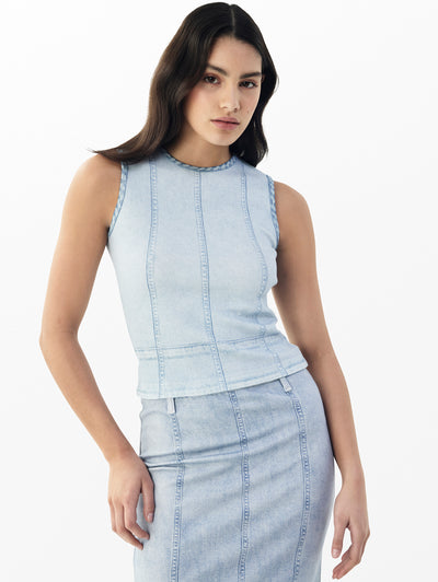 rag & bone women's Aliah Miramar Rib Muscle Tank WCW25PA0030203 front view