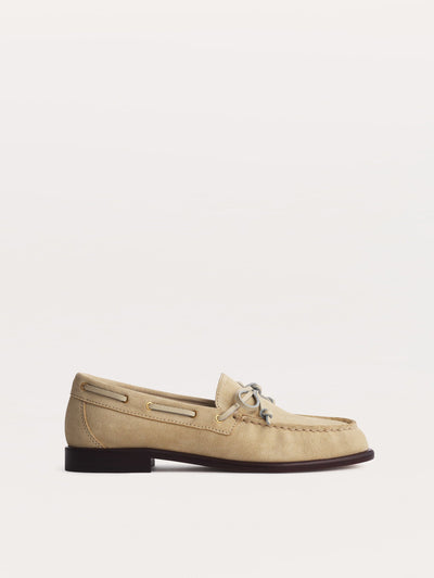 rag & bone women's Macadamia Carter Suede Boat Shoes WFF25SF1016SU16 side view