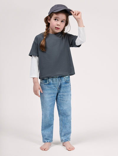 rag & bone kids' Valentina Mini Miramar Wide-Leg Pants KCW25P7006WL06 front view