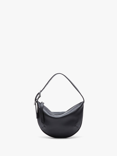 rag & bone women's Black Mercer Small Leather Hobo Bag LE100901 front view