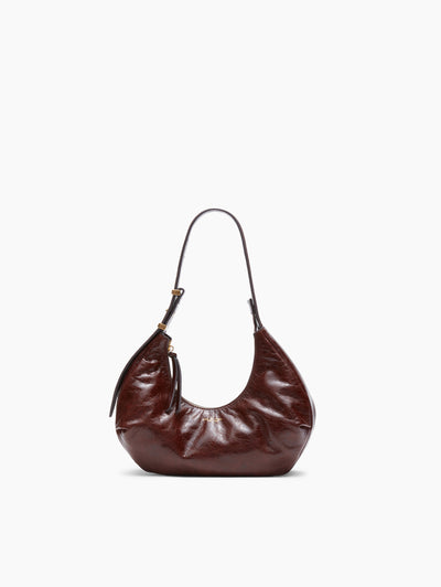 rag & bone women's Brown Hudson Leather Hobo LE101002 front view