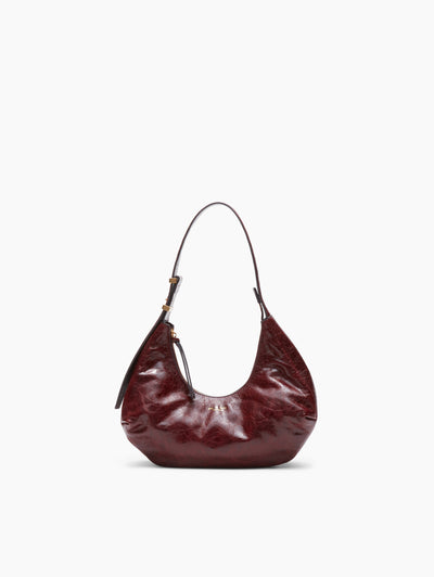 rag & bone women's Wine Hudson Leather Hobo LE101002 front view