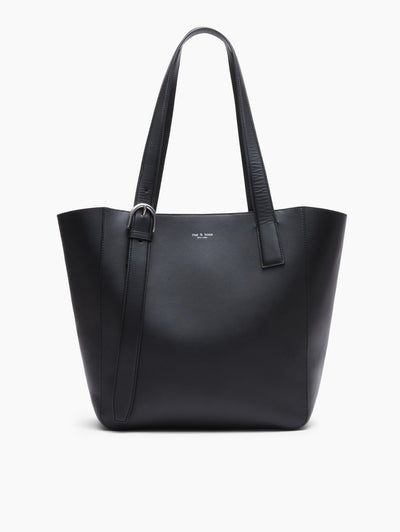rag & bone women's Black Parker Leather Tote LE101325 front view