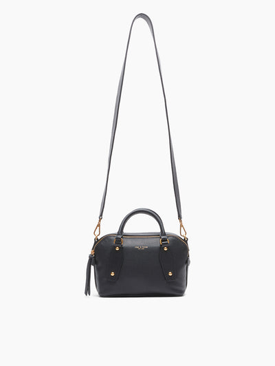rag & bone women's Black Gramercy Small Leather Satchel LE101605 front view