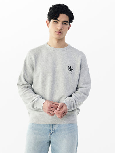 rag & bone men's Heather Grey Dagger Damon Sweatshirt MBC25PH034FT34 front view