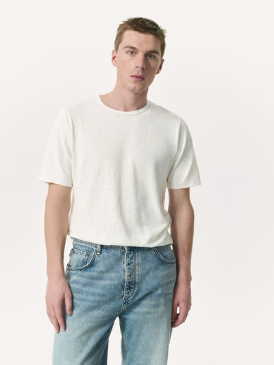 rag & bone men's Chalk Devin Lightweight Jersey Tee MBC25ST024H224 front view