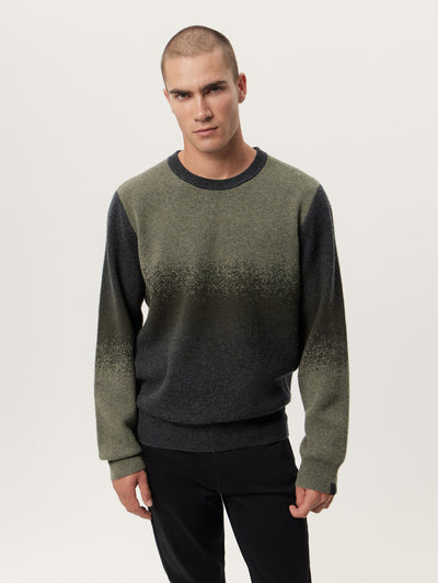 Rag & Bone Green Downing Crewneck Sweater Close Up