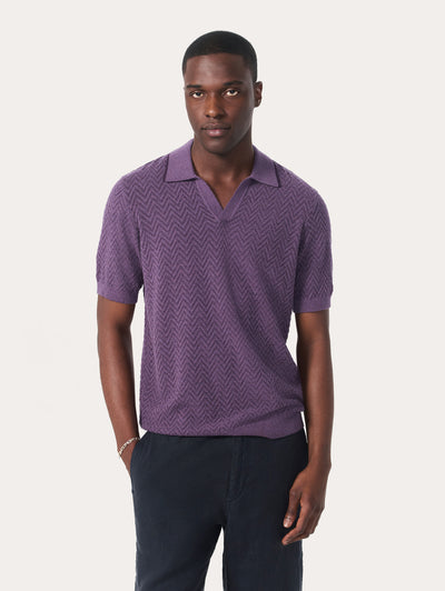 Zuma Herringbone Knit Polo Shirt