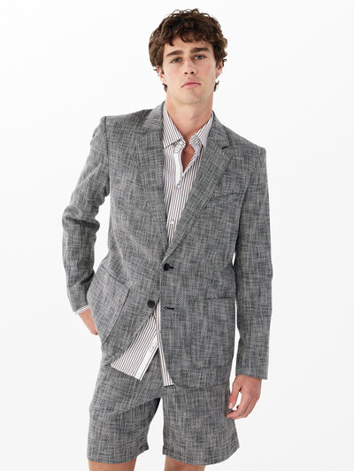 rag & bone men's Navy Multi Butler Patch Pocket Blazer MBW25S4011TWML front view