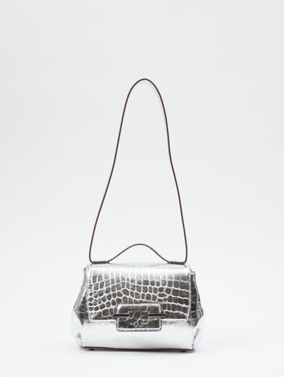 Realm Embossed Metallic Leather Crossbody Bag