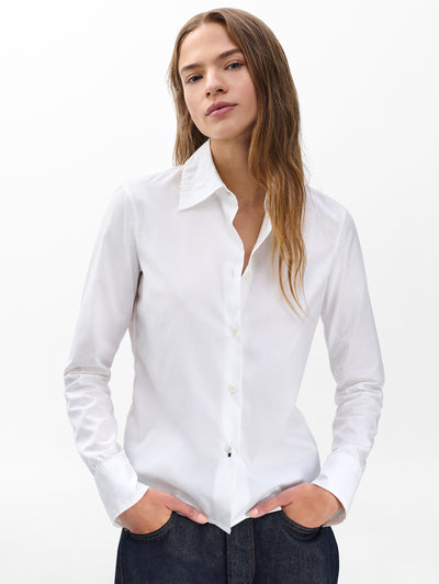 rag & bone women's White Dayton Poplin Shirt RA3L25HSMCO front view