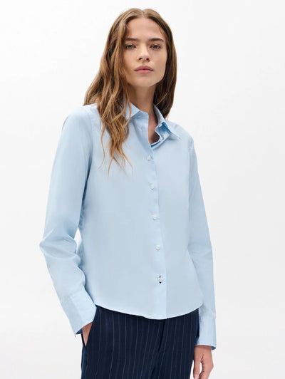 rag & bone women's Sky Blue Dayton Poplin Shirt RA3L25HSMCO front view
