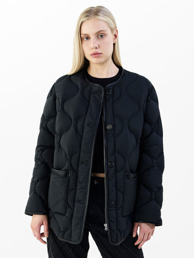 rag & bone women's Black Tatiana Quilted Liner Jacket RA5B25F0MFL front view