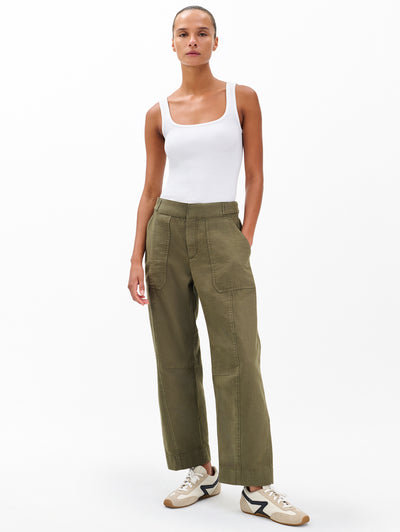rag & bone women's Olive Anita Cropped Cotton Pants RA7G25F7M56 full view