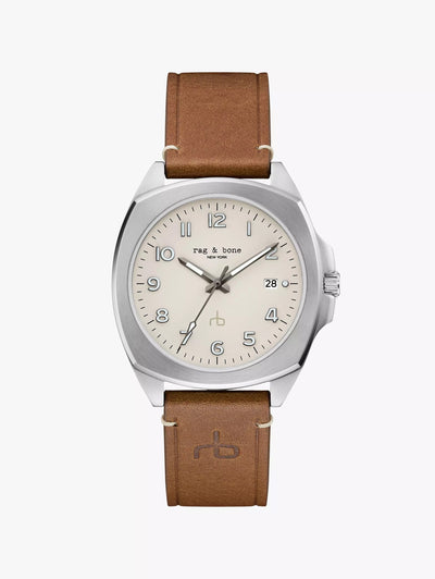 rag & bone men's Brown Bleeker Watch, 40mm RBG250032 front view