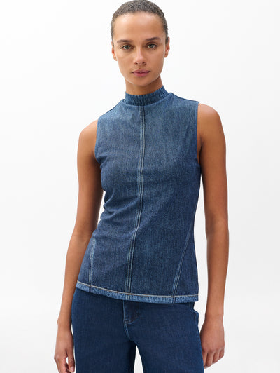 rag & bone women's Petra Miramar Mock Neck Top RC0925FSMMS front view