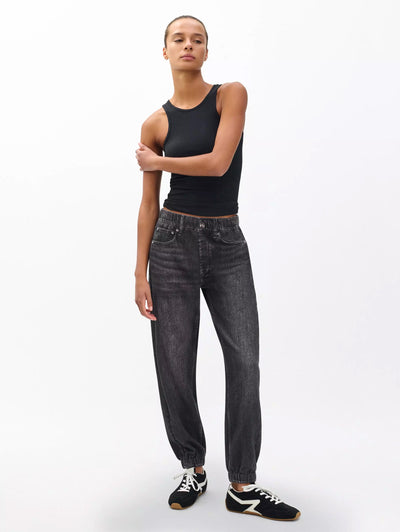 rag & bone women's Faded Black Miramar Terry Jogger Pants RC1025F7MTE full view