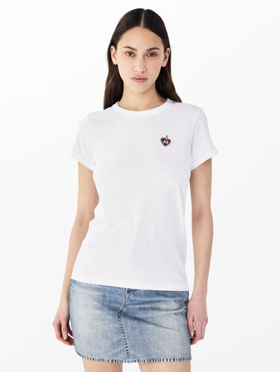 rag & bone women's White rb Lucky Charm Graphic Tee RE7D25FT3SW front view