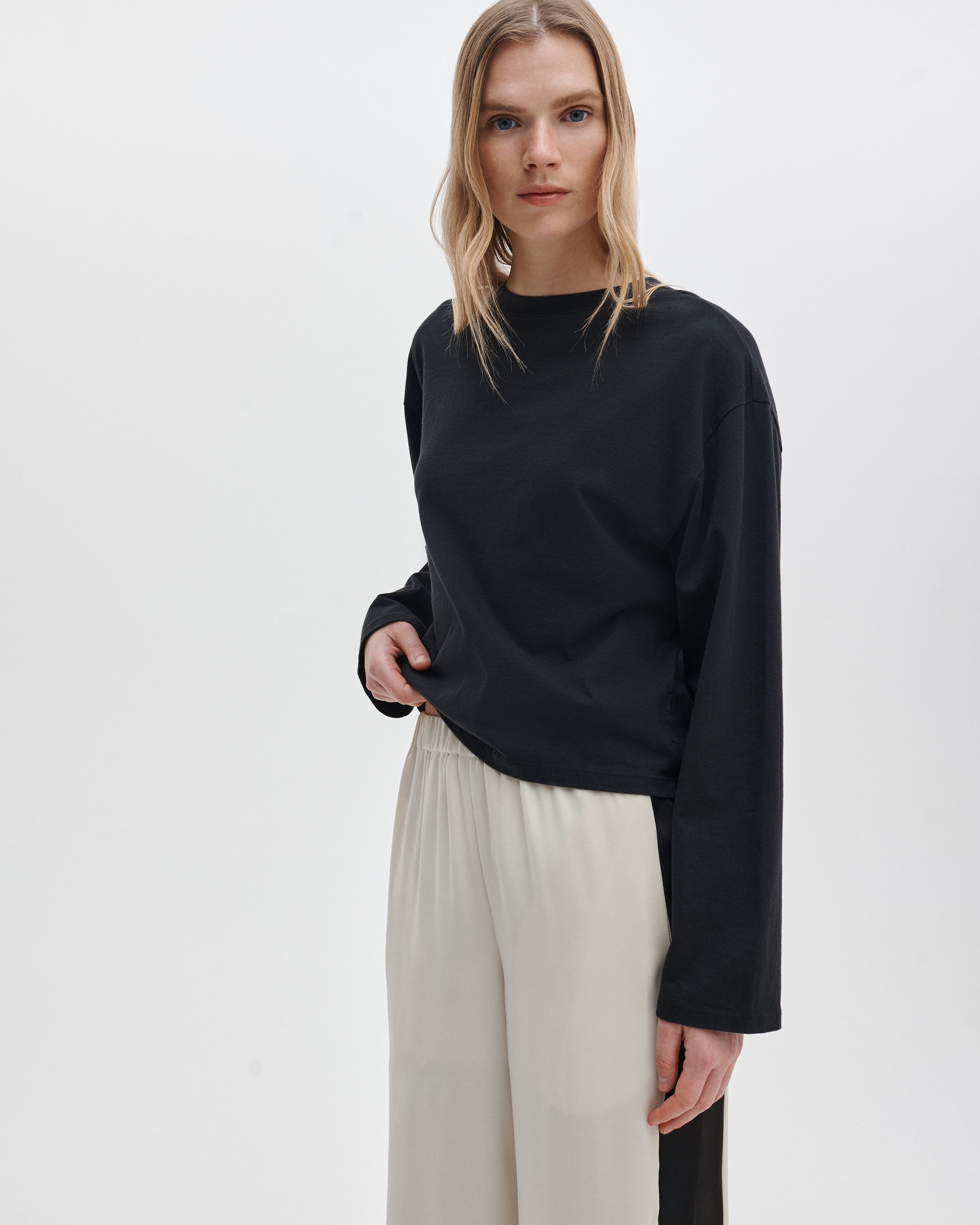 Black Kelly Boxy Long-Sleeve Tee | rag & bone