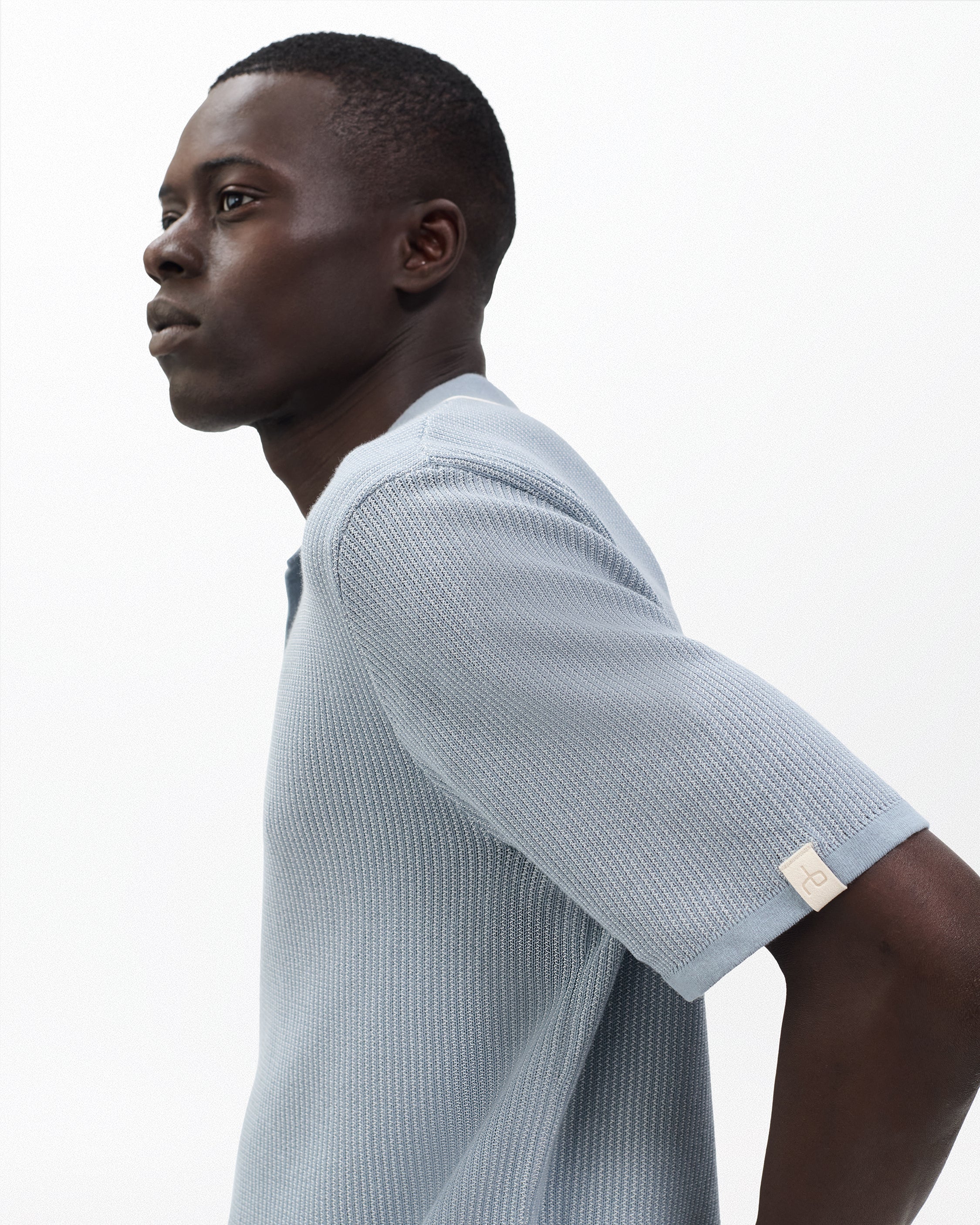 トップス RHC Race Knit Polo Light Blue Harvey Tipped Knit Polo | rag & bone
