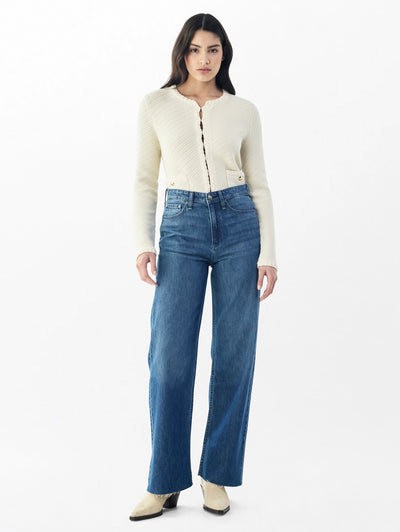 rag & bone women's Delmont Logan Wide-Leg Jeans RJ2525F1FDE full view