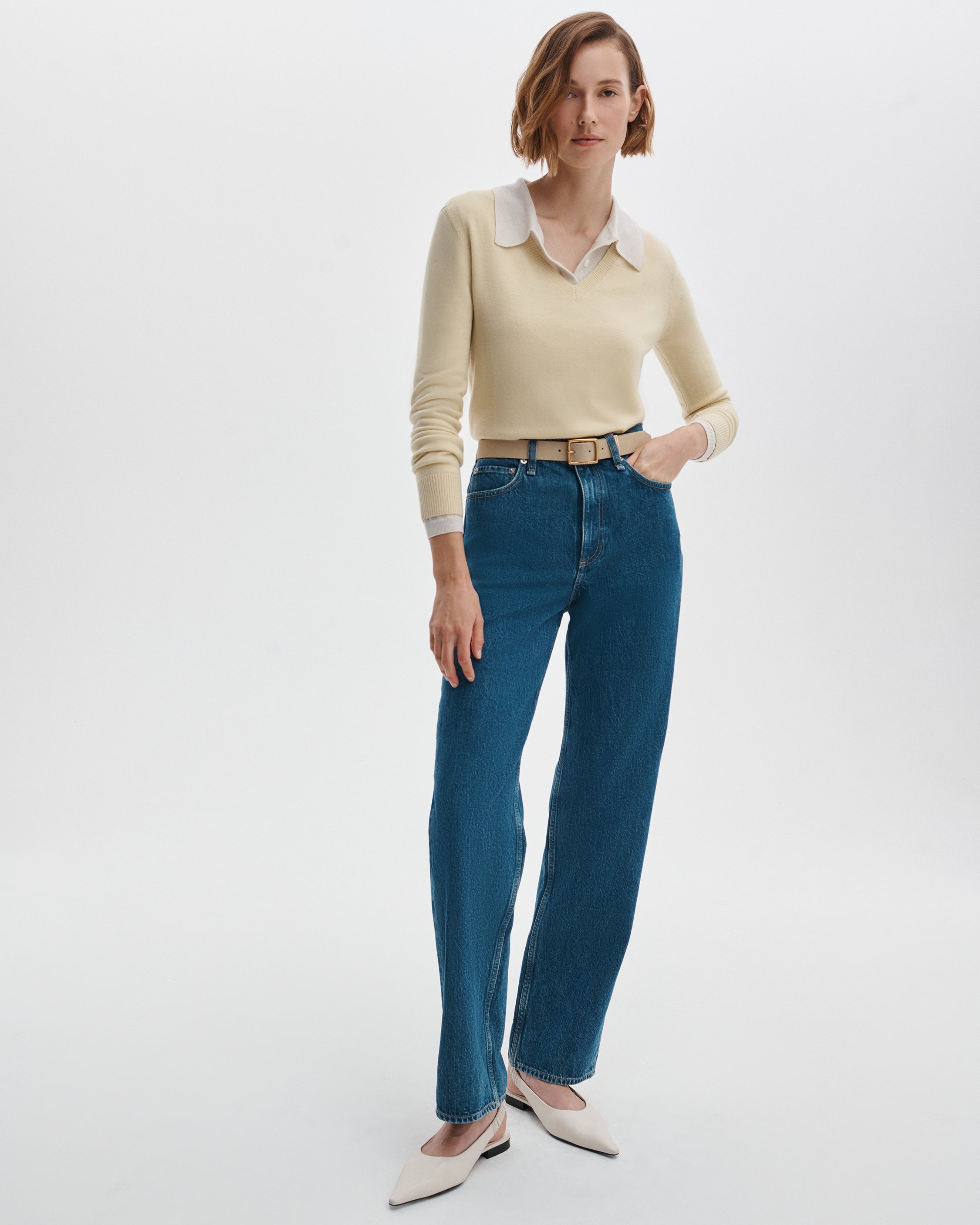 Cornflower Shea Relaxed Straight Jeans | rag & bone