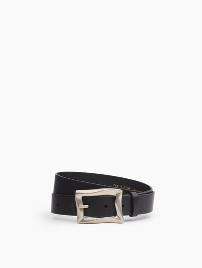 rag & bone women's Black Waverly Leather Belt RL0125FA01L front view