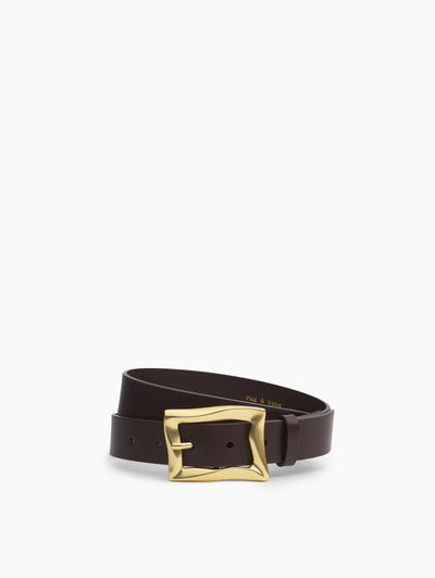 rag & bone women's Dark Espresso Waverly Leather Belt RL0125FA01L front view
