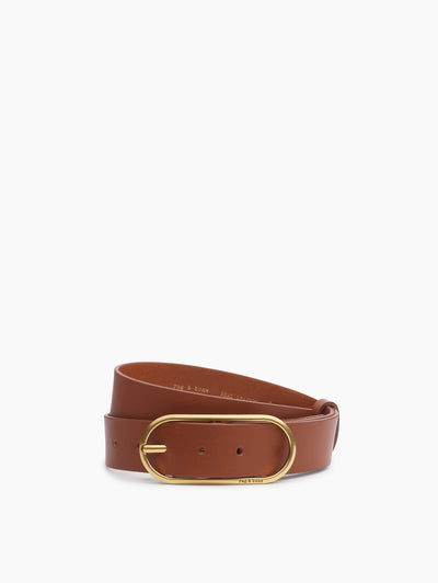 rag & bone women's Whisky Rounded Rebound Leather Belt RL0525FA05L front view