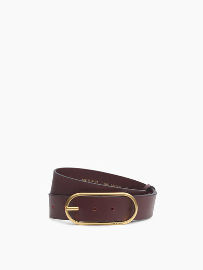 rag & bone women's Bordeaux Rounded Rebound Leather Belt RL0525FA05L front view 