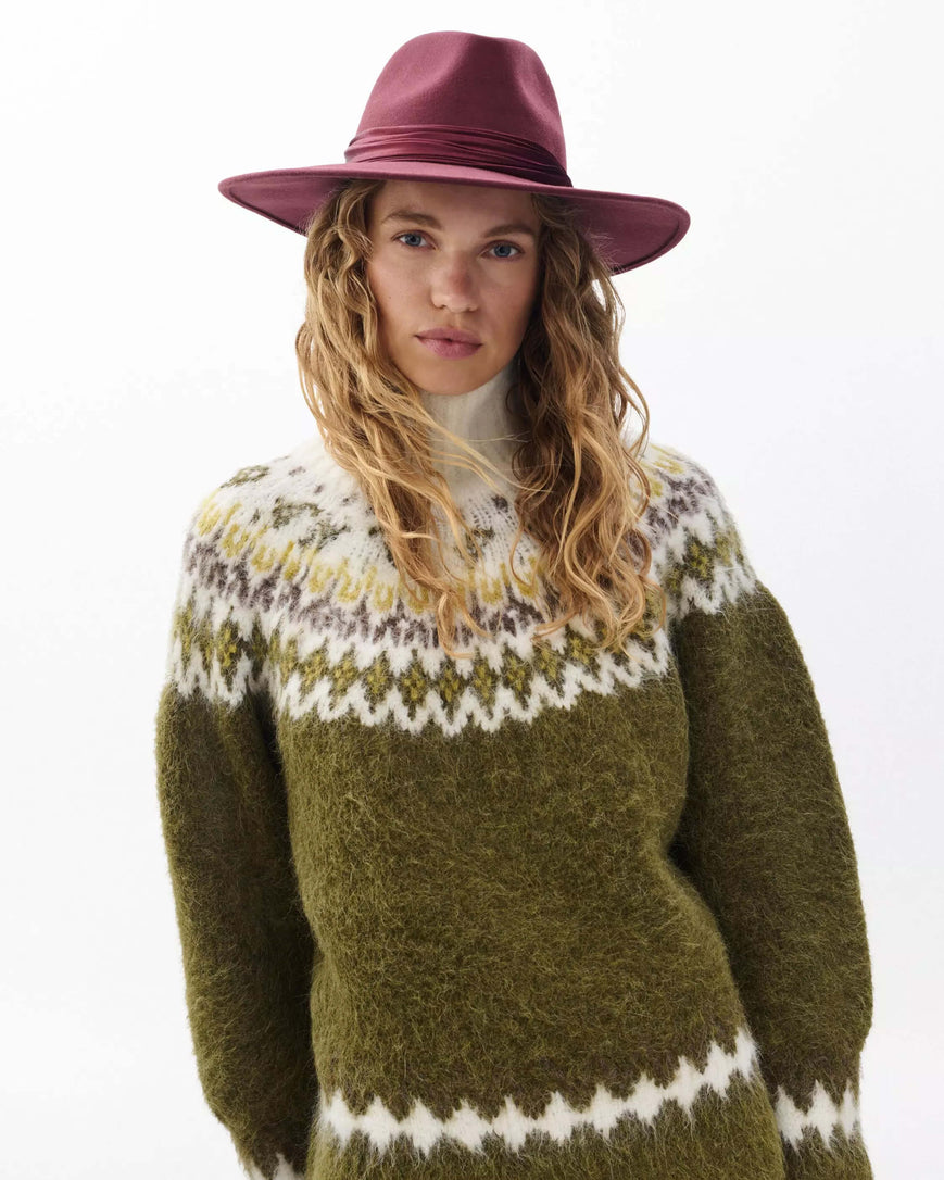 Bordeaux Clara Felted Wool Fedora | rag & bone display picture 3