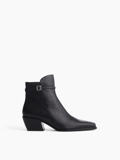 rag & bone women's Black Joni Leather Buckle Boots RP5925F556L side view