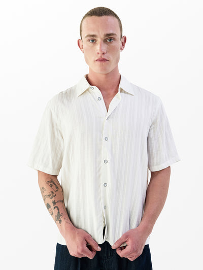 rag & bone men's Chalk Dalton Plaid Shirt RV9925FSMDB front view