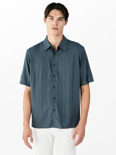 rag & bone men's Slate Dalton Plaid Shirt RV9925FSMDB front view