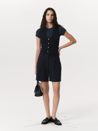 Rag & Bone Black Irina Ponte 12.5" Short Front View