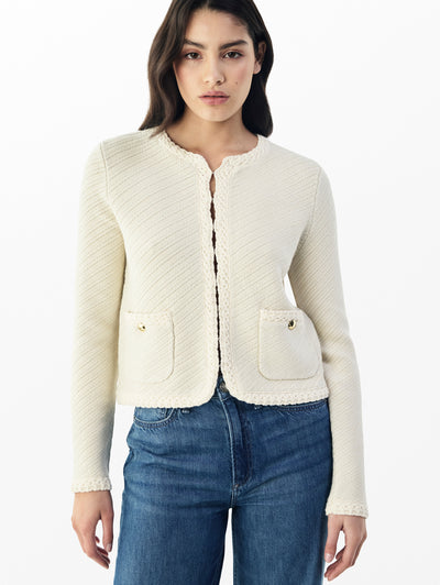 rag & bone women's Turtledove Claire Cardigan WAS25P026SD26 front view