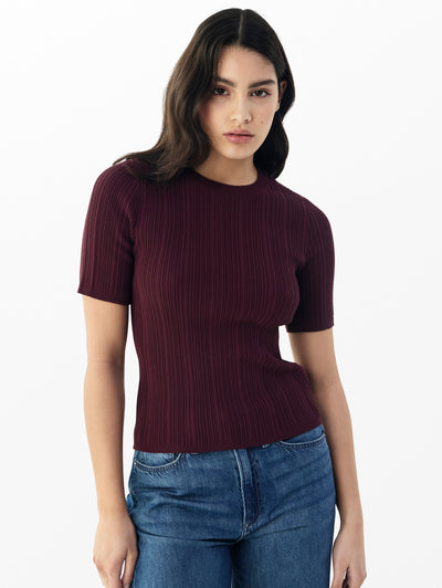 rag & bone women's Plum Camryn Tee WAS25P046UV46 front view