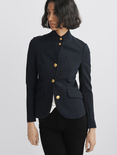 Rag & Bone Blue Slade Ponte Blazer Close Up