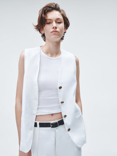 Rag & Bone Charlotte Linen-Blend Vest Close Up