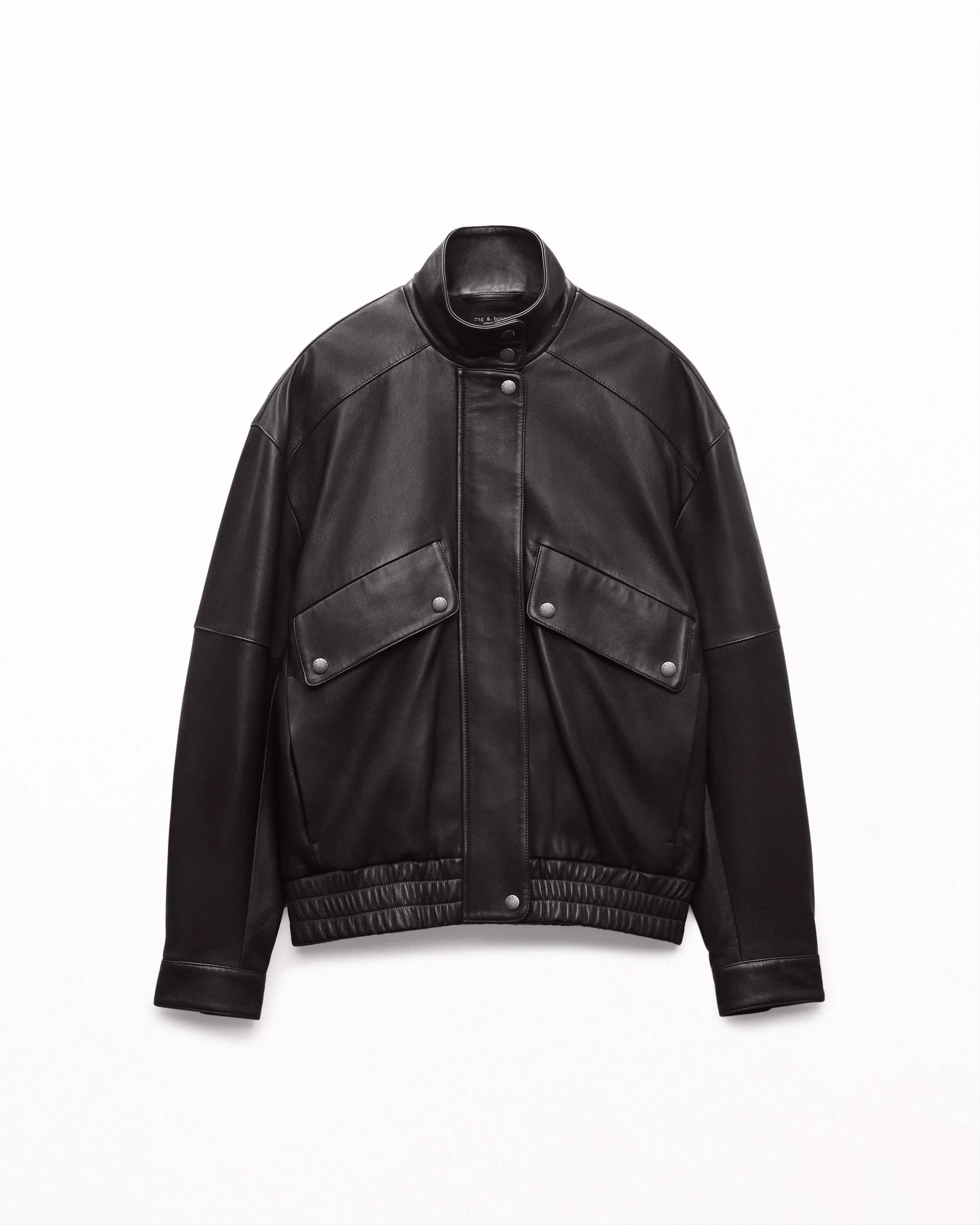 Brown Aria Leather Bomber Jacket | rag & bone