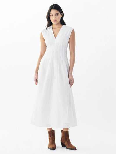 rag & bone women's White Ines Embroidered Dress WAW25P30256925 full view