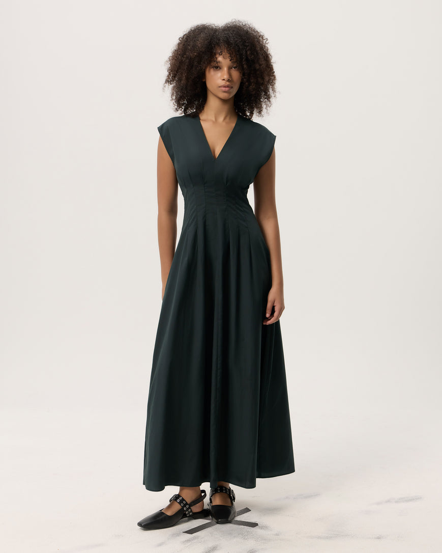 ines maxi dress Ines Cotton Poplin Sleeveless Maxi Dress