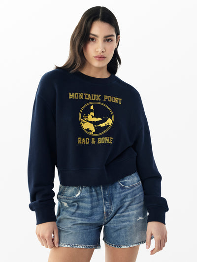 rag & bone women's Navy rb Montauk Sweatshirt WCC25PH021V121 front view